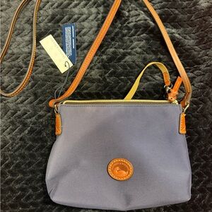Dooney & Bourke Purple and Tan Crossbody Bag